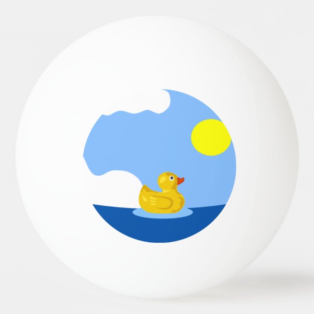 Rubber Ducky Goes for a Swim Ping-Pong Ball (Back)
