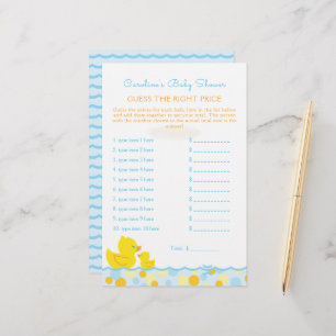 Rubber Ducky Guess Price Baby Shower Game