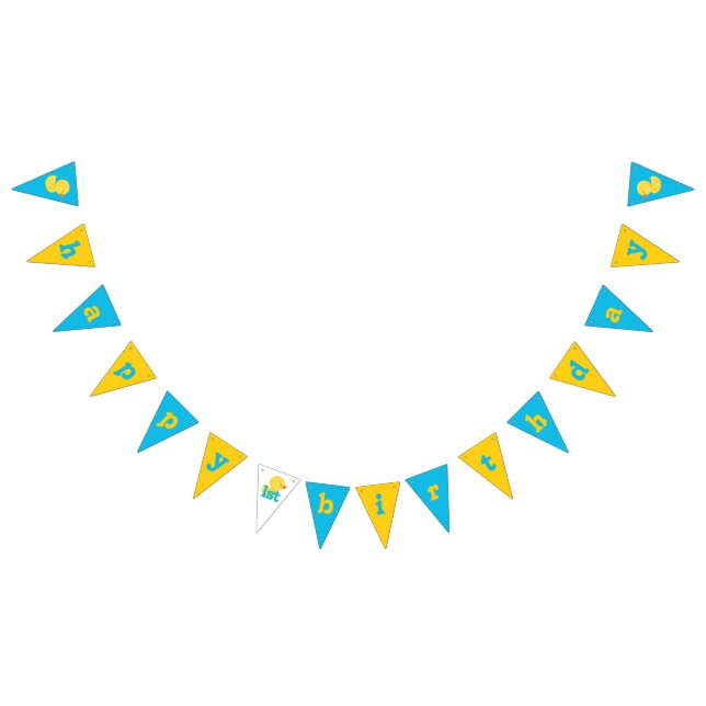 Rubber Ducky Happy Birthday Bunting Flag Banner (All)