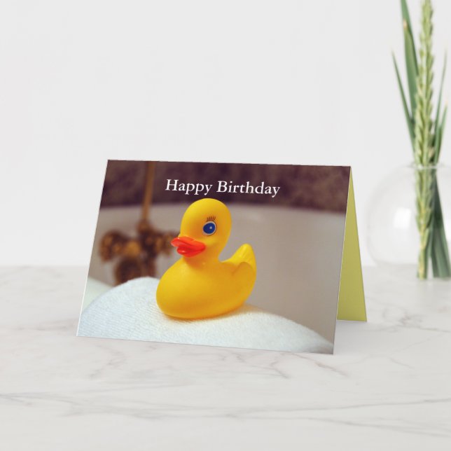 Rubber Ducky Happy Birthday Card (Front)
