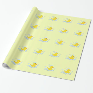 Rubber Ducky in Bubbles Baby Shower Wrapping Paper