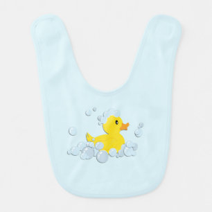 Rubber Ducky in Bubbles Blue Boys Bib