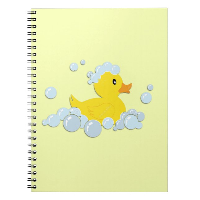 Rubber Ducky in Bubbles Notebook (Front)