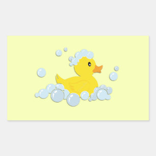 Rubber Ducky in Bubbles Rectangular Sticker