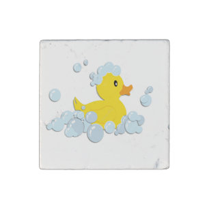 Rubber Ducky in Bubbles Stone Magnet