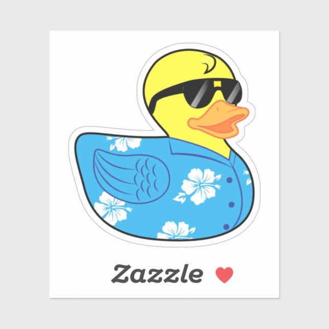 Rubber Ducky in Hawaiian Shirt Aloha Sticker (Sheet)