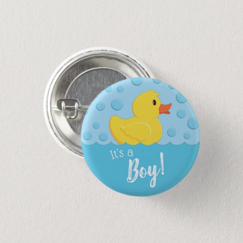 Rubber Ducky Its a Boy Button Pin Badge