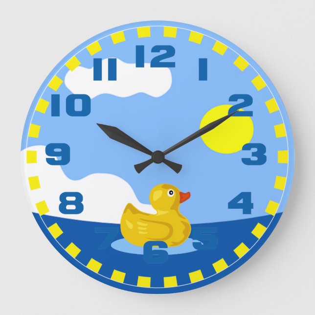 Rubber Ducky Large Clock (Front)