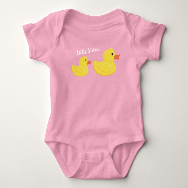 Rubber Ducky Little Sister Baby Bodysuit (Front)