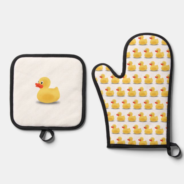 Rubber Ducky Oven Mitt & Pot Holder Set (Front)