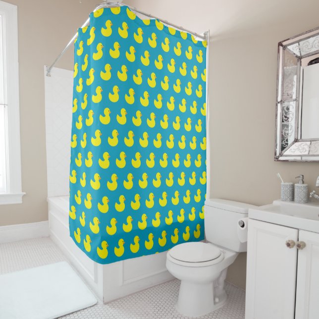 Rubber Ducky Pattern Shower Curtain (In Situ)