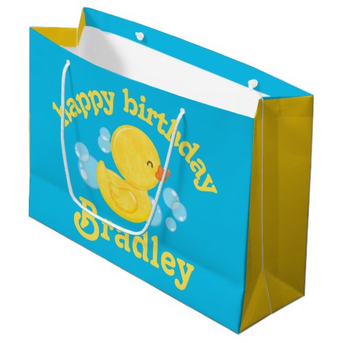 Rubber Ducky Personalized Birthday Large Gift Bag