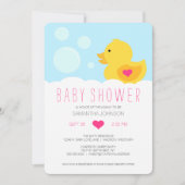 Rubber Ducky Pink Girl Baby Shower Invitation (Front)