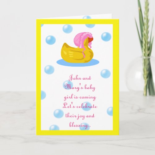 Rubber ducky pink invitation