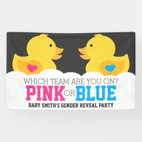 Rubber Ducky Pink or Blue Gender Reveal Party Banner