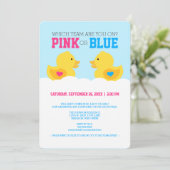 Rubber Ducky Pink or Blue Gender Reveal Party Invitation (Standing Front)