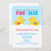 Rubber Ducky Pink or Blue Gender Reveal Party Invitation (Front/Back)