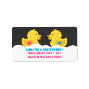 Rubber Ducky Pink or Blue Gender Reveal Party Label