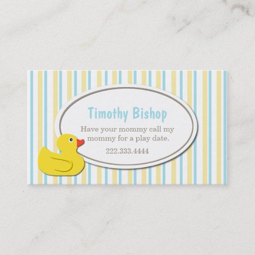 Rubber Ducky Play Date Card Business Card Templates