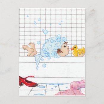 Rubber Ducky Postcard by Linorama at Zazzle