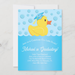 Rubber Ducky Preschool Graduation Party Elementary Invitation