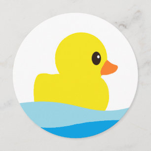 "Rubber Ducky" Round Invitations