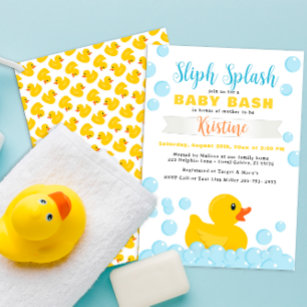 Rubber Ducky Splish Splash Baby Shower Invitation
