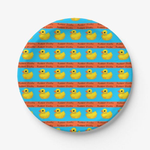 Rubber Ducky Striped Paper Plates