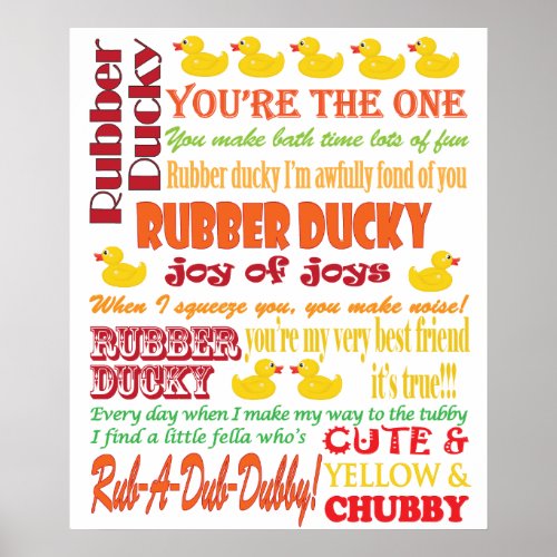 Rubber Ducky Subway Art Poster