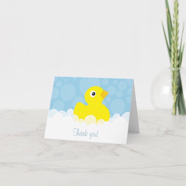 Rubber Ducky Thank You Note - Blue Card (Front)