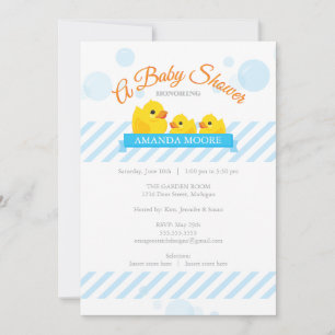 Rubber Ducky Twins Baby Shower Invitation