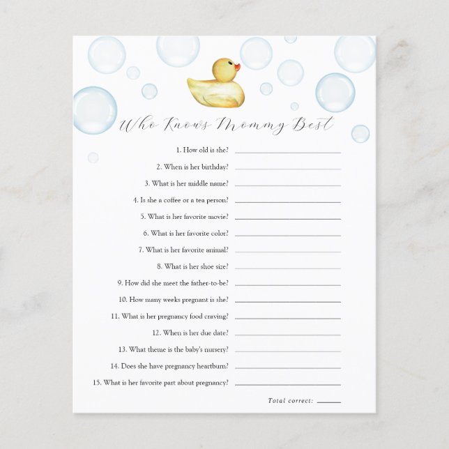 Rubber Ducky Who Knows Mommy Best (Front)