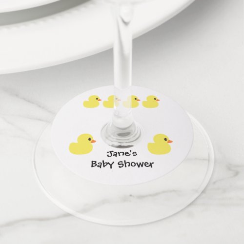 Rubber Ducky Wine Glass Tags