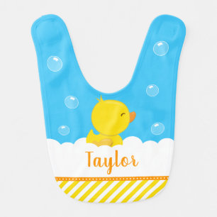 Rubber Ducky Yellow and Blue Baby Bib