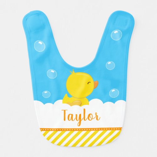 Rubber Ducky Yellow and Blue Baby Bib
