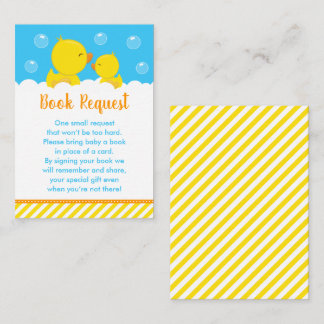 Rubber Ducky Yellow and Blue Book Request Enclosure Card