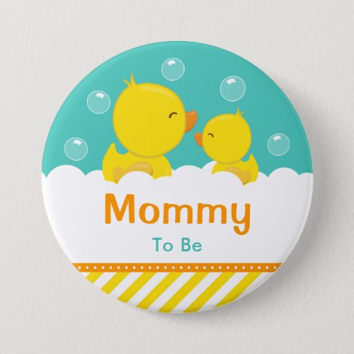 Rubber Ducky Yellow and Green Mommy To Be Button
