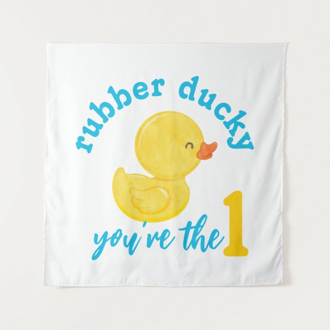 Rubber Ducky You're the One 1st Birthday Backdrop (Front)