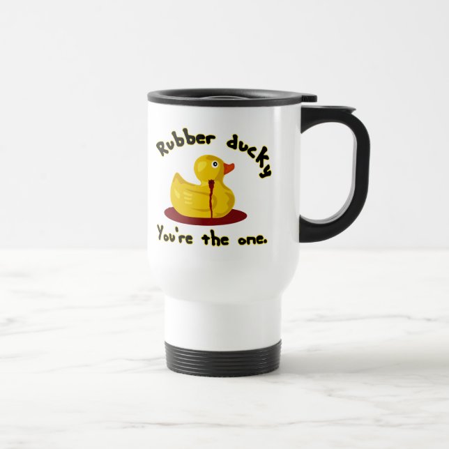 Rubber Ducky - You're The One - Bleeding Duck Travel Mug (Right)