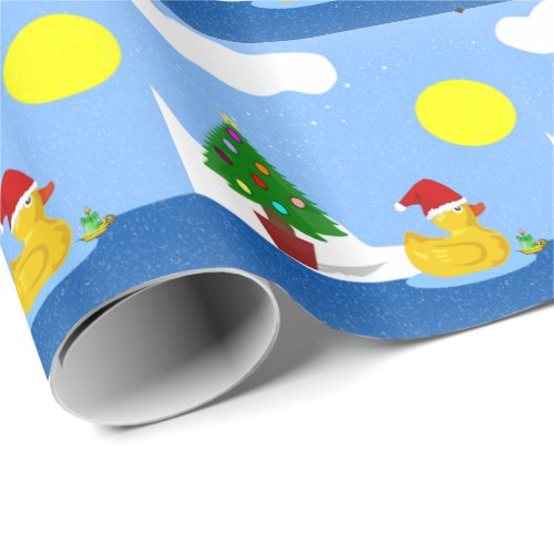 Rubber Duckys Christmas Swim Wrapping Paper