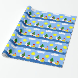 Rubber Ducky's Christmas Swim Wrapping Paper