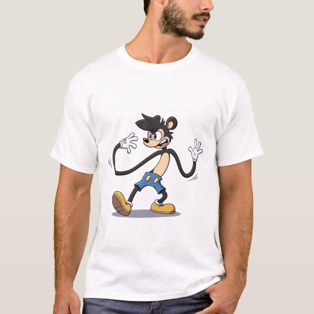  Rubber Hose Retro: A Bendy Cartoon Character T-Shirt (Front)