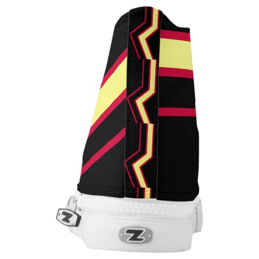 Rubber / Latex Pride Flag High-Top Sneakers (Left Shoe Back)