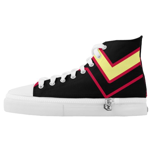 Rubber / Latex Pride Flag High-Top Sneakers (Left Shoe Outside)