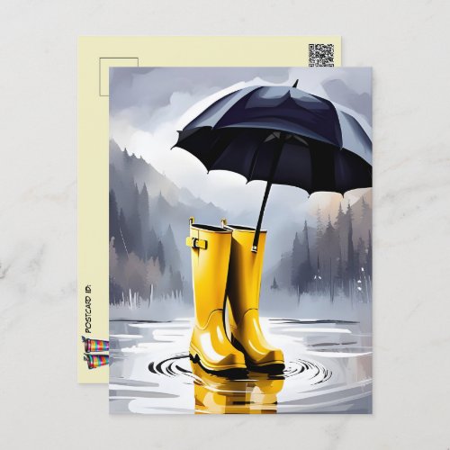 Rubber Rain Boots Postcrossing Postcard Postcard