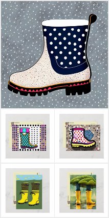 Rubber Rain Boots, Postcrossing Postcards