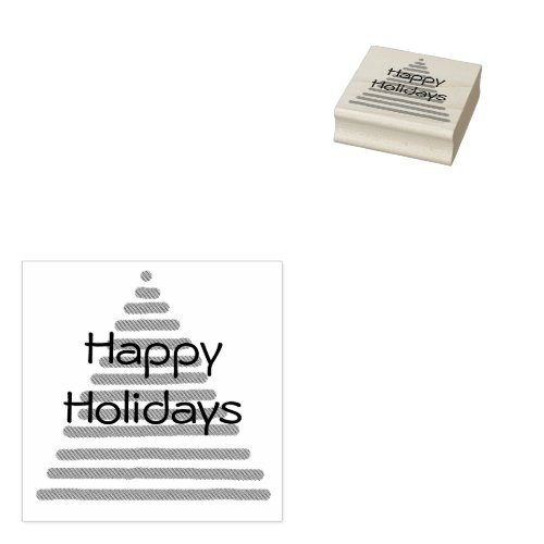 Rubber Stamp _ Graphic Tree with Text