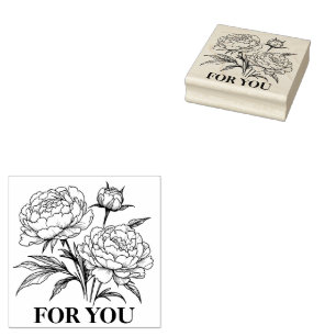Rubber Stamp Peonies Var02
