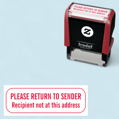 Rubber Stamp Return To Sender Not At This Address