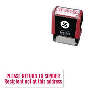 Rubber Stamp Return to Sender Not at this Address